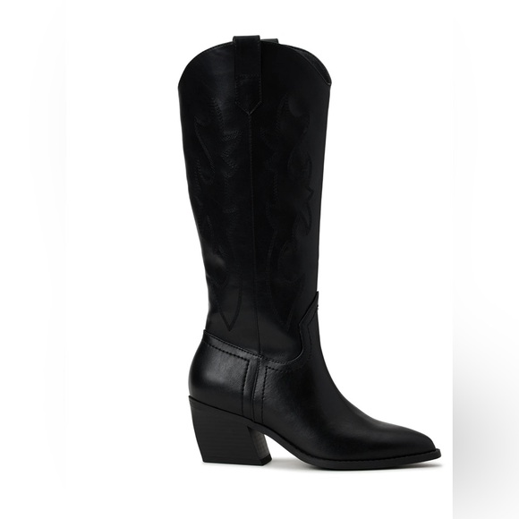 NWT Madden NYC Women's Embroidered Tall Western Black Boots - Picture 4 of 16